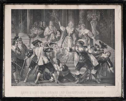 null Gravure. «Anne d'Autriche sépare les combattants aux prises», dans la galerie...