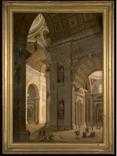Pier Francesco GAROLI (Giaveno 1638 ?Rome 1716) Intérieur de Saint Pierre de Rome...