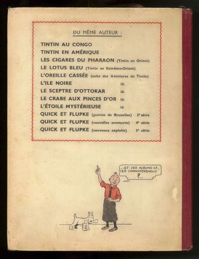 HERGÉ TINTIN 08. Le Sceptre d'Ottokar. Edition dite Grande image. Casterman 1942...