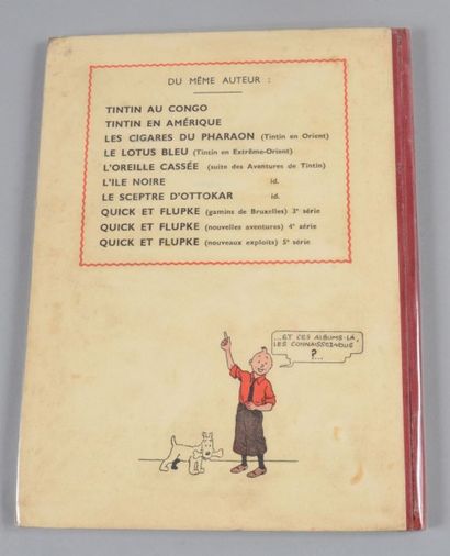 HERGÉ TINTIN 09 - Le Crabe aux pinces d'or. A13. 1941. Edition originale. Quatre...