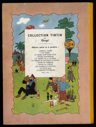 HERGÉ TINTIN 02. TINTIN AU CONGO. B1. EDITION ORIGINALE couleurs Casterman 1946....