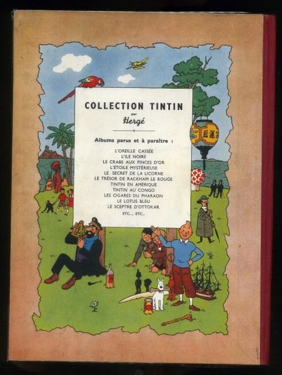 HERGÉ TINTIN 05. Le lotus bleu. B1. edition originale couleurs. Casterman 1946. Papier...