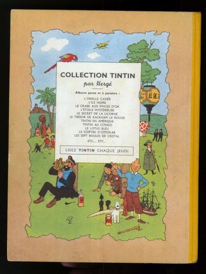 HERGÉ TINTIN 13. Les 7 boules de cristal. B2. 1948. Edition originale. Dos jaune....