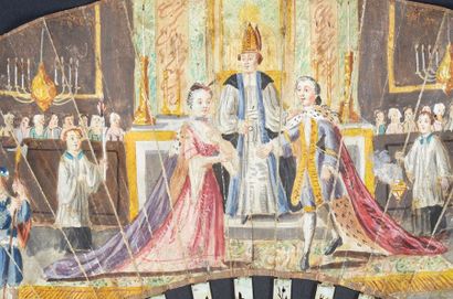 null Le mariage de Léopold II d'Autriche et Marie-Louise d'Espagne, 1765 Eventail...