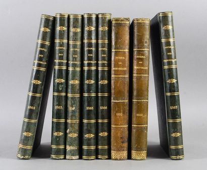 null Journal des Demoiselles, années 1849-1877, réunion de 16 volumes reliés, en...