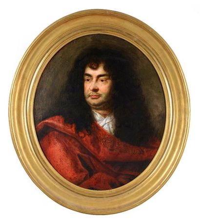 Attribué à CLAUDE LEFEBVRE (1632 - 1675) 
Portrait d'homme drapé dans un manteau...