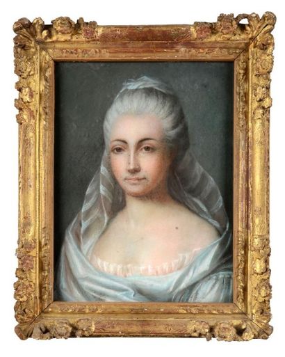 École FRANÇAISE du XVIIIe siècle 
Portrait de Charlotte Elisabeth Deschamps de Saint...