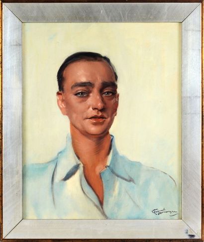 Jean Gabriel DOMERGUE (1889-1962) 
Portrait d'homme
Huile sur toile signée en bas...