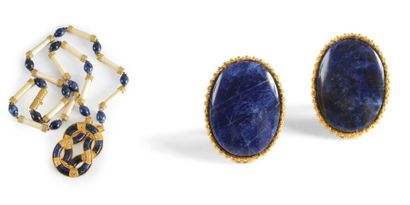 ILIAS LALAOUNIS Long collier antiquisant en perles granulées d'or jaune 18K (750°...