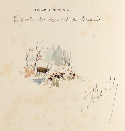 Karl REILLE (1886-1975) 
La vénerie contemporaine.
Livre relié, avec une aquarelle...