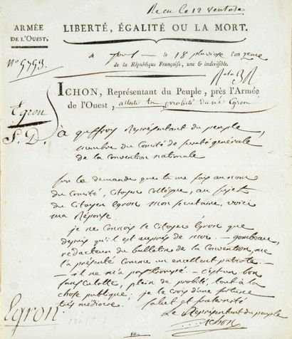 ICHON Pierre-Louis (1749-1836) 
Député du Gers à la Convention, il vota la mort du...