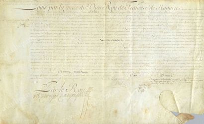 LOUIS XV, roi de France (1710-1774) 
Provisions de Gouverneur de Bergues en faveur...