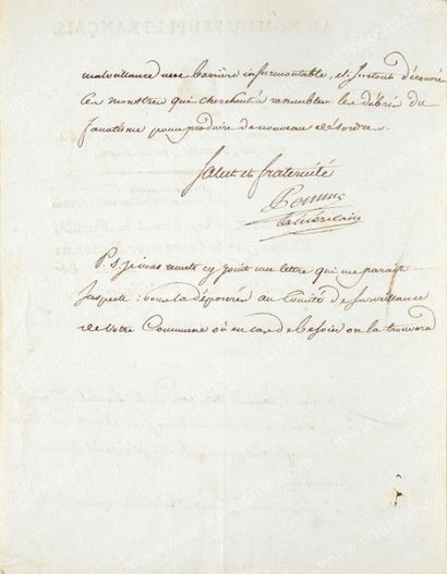 POMME André (1756-1852) 
Délégué par la Convention auprès de l'Armée des Côtes de...