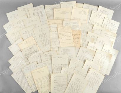 null MEMBRES DE LA CONVENTION. 
Ensemble de 75 notices biographiques manuscrites...