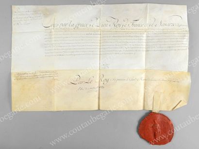 LOUIS XV, roi de France (1710-1774) 
Provisions de Commandeur de l'Ordre Militaire...