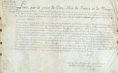 LOUIS XVI, roi de France (1754-1793) 
Brevet de nomination sur parchemin, texte en...