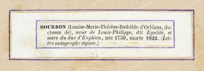 null LOUISE-BATHILDE, princesse d'Orléans, duchesse de Bourbon (1750-1822), s?ur...