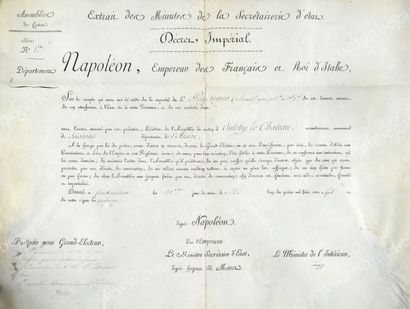 NAPOLÉON, empereur des Français (1769-1821) 
Lettre de nomination signée Cambacérès...