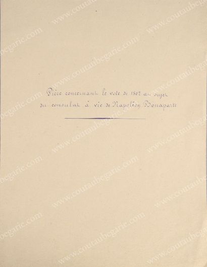 BONAPARTE Napoléon (1769-1821) 
Pièce manuscrite signée citoyen Jean Desgranger,...