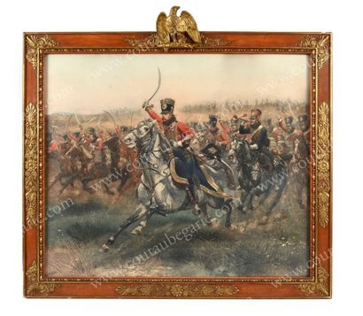 null DETAILLE Edouard (1848-1912).
Campagne napoléonienne. 
Lithographie colorée...