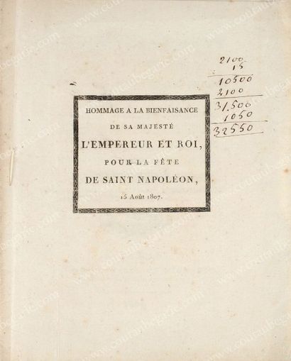 null NAPOLÉON Ier, empereur des Français (1769-1815). 
Ensemble de six affiches et...