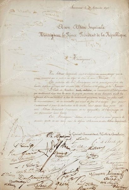 LOUIS-NAPOLÉON, 
Prince-Président de la République. 
Lettre manuscrite signée par...