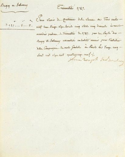 LOUIS-JOSEPH, de Bourbon, prince de Condé (1736-1818) 
Quittance manuscrite signée...