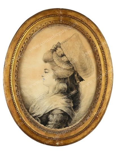 BERNARD Jean-Joseph (1740-1809) 
Portrait présumé de Madame Auguié (1758-1794), femme...