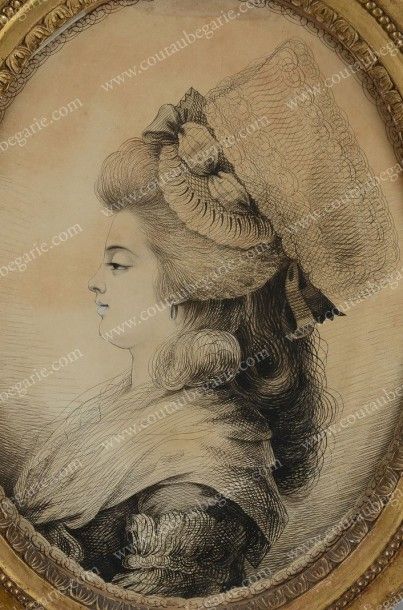 BERNARD Jean-Joseph (1740-1809) 
Portrait présumé de Madame Auguié (1758-1794), femme...