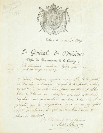 MILLET DE MUREAU Louis-Marie Destouff, baron de (1756-1825) 
Général de brigade puis...