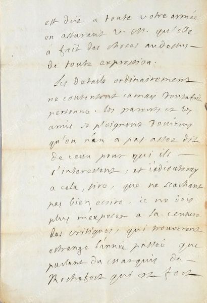 null [D'ARTAGNAN] - DE BATZ DE CASTELMORE, Charles dit (1611-1673).
Lettre manuscrite...