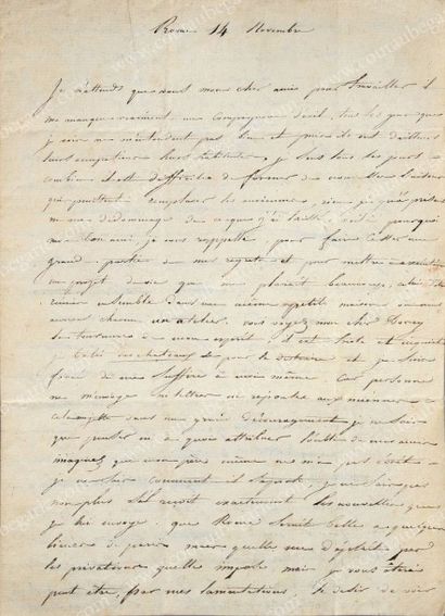 GERICAULT Théodore (1791-1824) 
L.A.S. Théodore Géricault adressée à Monsieur Dorey...