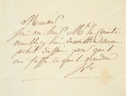 ISABEY Jean-Baptiste (1767-1855) 
L.A.S Isabey adressée à La Rochefoucauld, 1 page,...