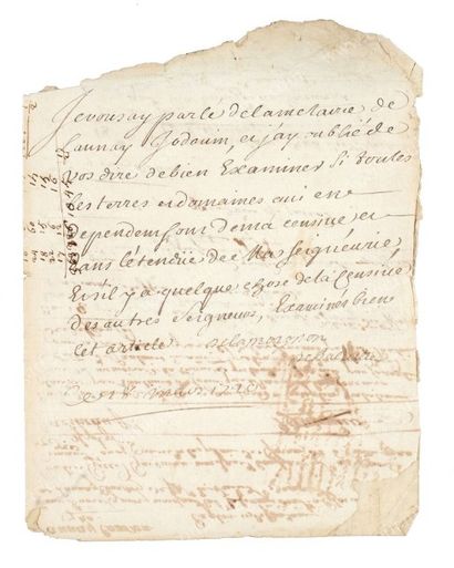 LAMOIGNON DE BAVILLE Nicolas de (1648-1724) 
Intendant du Languedoc. Pièce signée...