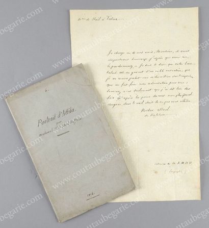 STAËL, Madame de (1766-1817) 
Copie d'une lettre adressée à Talma, in-4°, 1 page,...