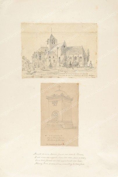 BEAUCHESNE Alcide, Vicomte de (1804-1873) 
Vue de l'Eglise de Laeken, où sont provisoirement...