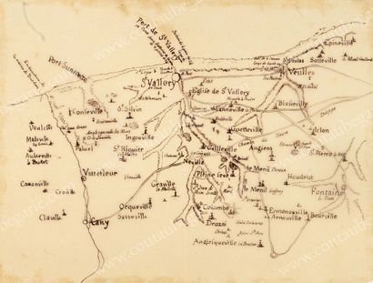 BEAUCHESNE Alcide, Vicomte de (1804-1873) 
«Auberge Gerbeau, route d'Orléans Chapelle...