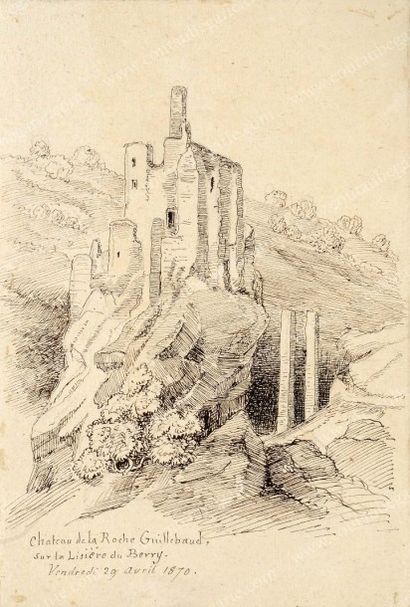 BEAUCHESNE Alcide, Vicomte de (1804-1873) 
«Château de La Foret près Quimper». 1838;...