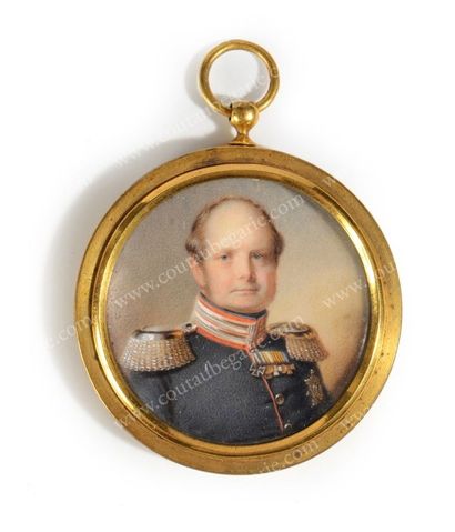 FRÉDÉRIC-GUILLAUME IV, roi de Prusse (1795-1861) 
Portrait miniature sur ivoire,...
