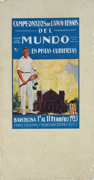 null Programme des Championnats du Monde 1923 de Lauwn-Tennis en salle à Barcelone....