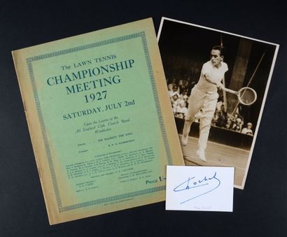 null Programme de la finale de Wimbledon du 4 juillet 1927 qui vit la victoire d'Henri...