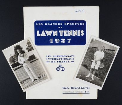 null Programme officiel des Internationaux de France 1937 à Roland Garros en 1937...