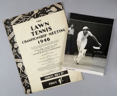 null Programme officiel de la finale de Wimbledon le 5 juillet 1946 remportée par...