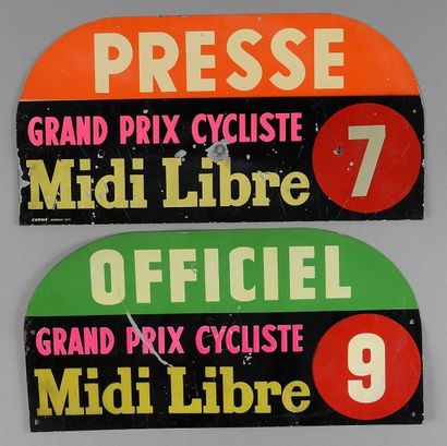 null Plaque de véhicule «officiel» pour le grand prix cycliste du Midi Libre années...