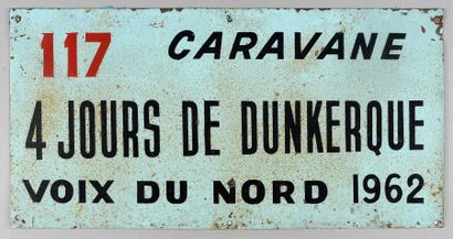 null Plaque véhicule de la caravane lors de la course cycliste des «4 jours de Dunkerque»...