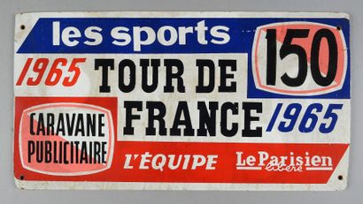 null Plaque de véhicule de la caravane publicitaire lors du Tour de France 1965....