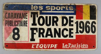 null Plaque de véhicule de la caravanne publicitaire du Tour de France 1966. épreuve...