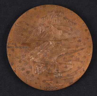 null Médaille commémorative du Tour de France attribuée en 1980 à Imerio Massignan....