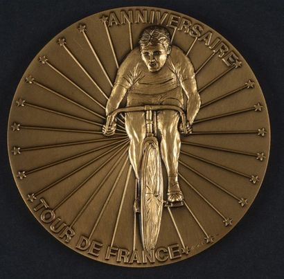 null Médaille commémorative du 90e anniversaire du Tour de France (1903-1993). Les...