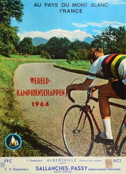 null Affiche des Championnats du Monde de cyclisme sur route 1964 à Sallanches. épreuve...